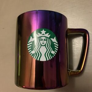 Starbucks‎ Black Oil Slick Iridescent Purple Blue  All Over Mug, 11oz